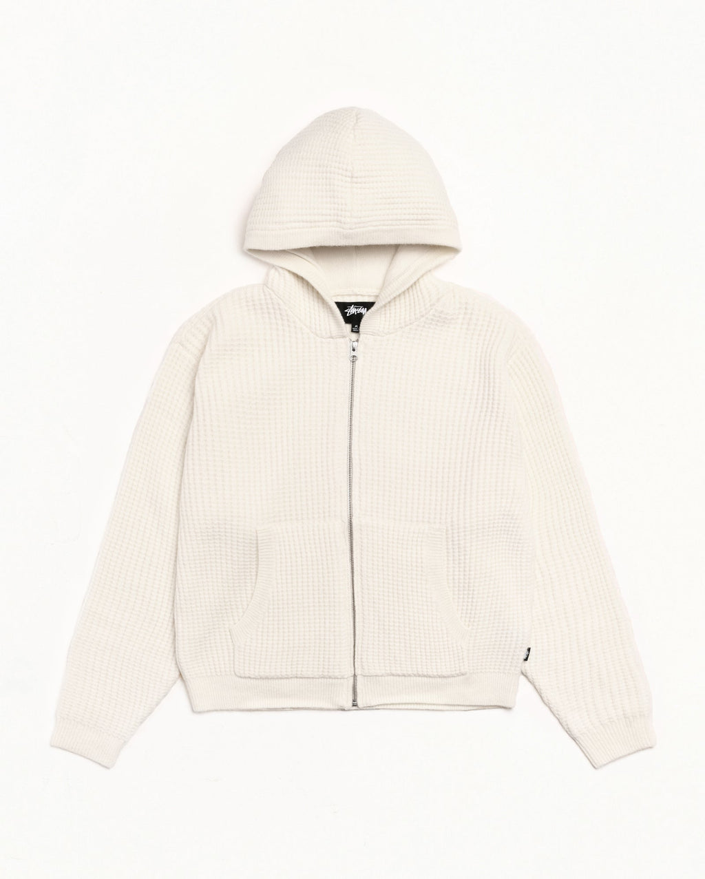 WAFFLE CASHMERE ZIP HOOD SWEATER