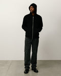 TEXTURED ZIP HOODED SWEATER